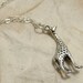 Giraffe Necklace, Sterling Silver Giraffe Charm on a Silver Cable Chain