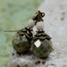 Green Fire-Polished Czech Glass Bead Earrings - CLEARANCE SALE - A.35