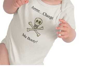 Pirate Tee - Graphic Tee - Baby Bodysuit - Short Sleeve Cotton