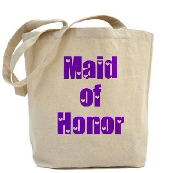 Wedding Tote Bag - Maid of Honor - Cotton Canvas Tote Bag - Gift Bags ...