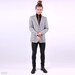 SLIM FIT Blazer. Gray Mens Vintage Fitted 1970s Houndstooth Print Sport Coat Suit Jacket Wool Checked Hipster Urban Smart . Small