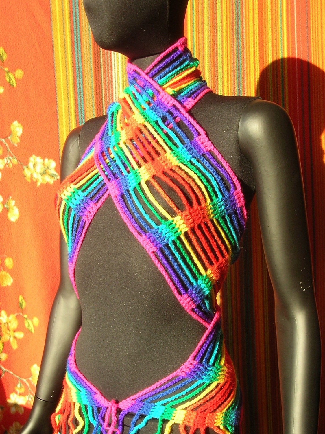 Rainbow Crochet Scarf by babukatorium on Etsy