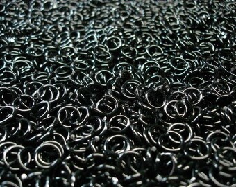 JET BLACK Anodized Aluminum Wire Jump Rings SawCut 18g 5/32 ID chainmaille chain mail / Pick your quantity Ringinator Rings