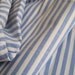 Unused extra wide vintage French blue and white striped cotton fabric - sold by the 22 inch piece