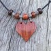 Handmade Wood Pendant Necklace - Amazon Rosewood Heart Shaped Pendant