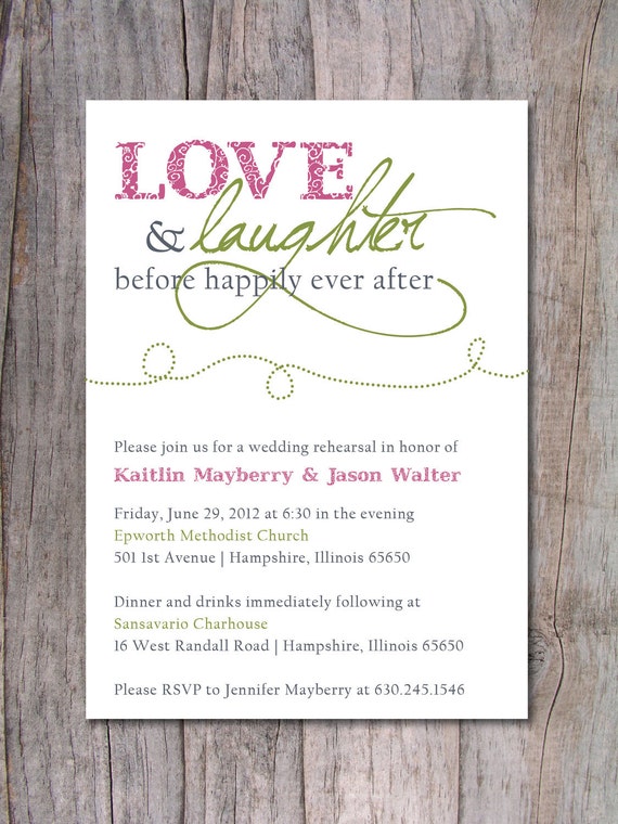 After Rehearsal Dinner Party Invitations 1