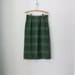 Vintage Tweed Skirt // 60s Pencil Skirt // 1960s Green Plaid Wool Midi // Medium
