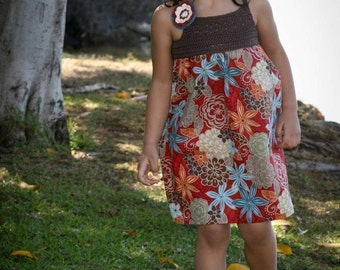Girls Crochet Dress Pattern in sizes for 1 to 7 years old digital pattern tutorial DIY instant download
