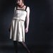 Buy 2 get 1 free sale / Champagne evening dress with black lace trim, gold party dress - Clearance sale 50% off