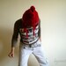 Red Ear flap Hat Beanie, Pom Pom Hat, Winter Accessories