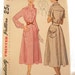 Simplicity 3185 1950s Western Button Front Shirt Dress Pattern Bust 36