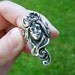 Vintage Sterling Silver Art Nouveau Goddess Ring