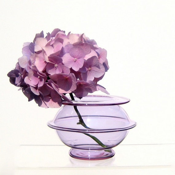 Hand Blown Glass Vase Lilac Bud Vase