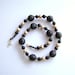 RESERVED Black Jasper Necklace, 50% OFF SALE, Pearl, Gemstone, Gold, Vermeil, Pearl, Black Bead, Handmade, Black, Carved Jasper, 315