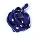 White Heart Print on Blue - White and Blue Vintage Scarf / Necktie