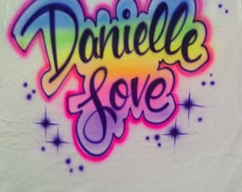 SUMMER SALE Airbrush Shirt w/ Up To 3 Names or Words T-Shirt Airbrushed T Shirt