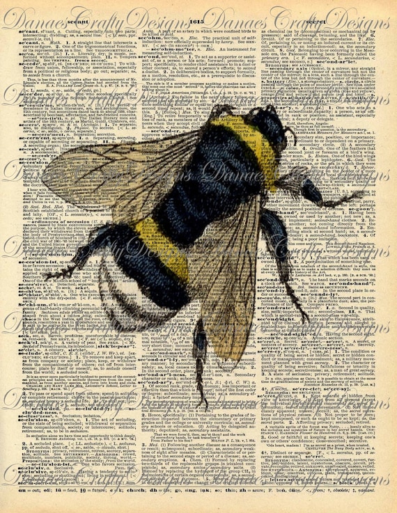 Items similar to Holiday Sale FLY BY Vintage Bumble Bee  