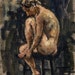 All Curled Up, Original Oil Painting. 8x6 Oil on Canvas, Small Realist Figure Painting, Female Nude, Signed Original Fine Art