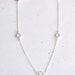 Long Pebble Necklace - clear swarovski crystal sterling silver round link - simple everyday jewelry - adenandclaire