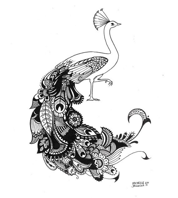 Items similar to Custom Hand Drawn Paisley Animal of Your Choice - 8 ...