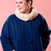 Vintage 1960s Coat Blue Wool Union Made Mink Fur Collar Winter Fashions