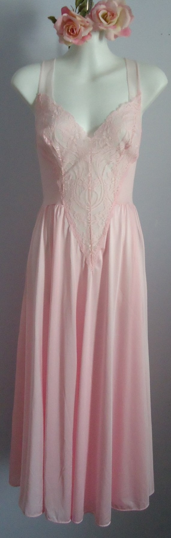 Vintage Olga Nightgown in Petal Pink by MadMakCloset on Etsy