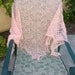One Day Only Special Price Half Off/ Blush Pink Floral Lace Feather Light Mohair Lace Hand Knitted Shawl