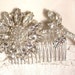 TRUE Vintage 1920s Art Deco Rhinestone Floral Bridal Hair Comb, Large Original Heirloom Marquise Crystal Brooch to OOAK Silver Comb Gatsby