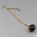 Edwardian Watch Chain w Spinner Fob Buckeye Nut Good Luck