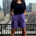 SALE 90s High Waist Purple Linen Shorts 4
