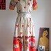 SALE 70s Vintage tribal southwestern cut out cotton dress