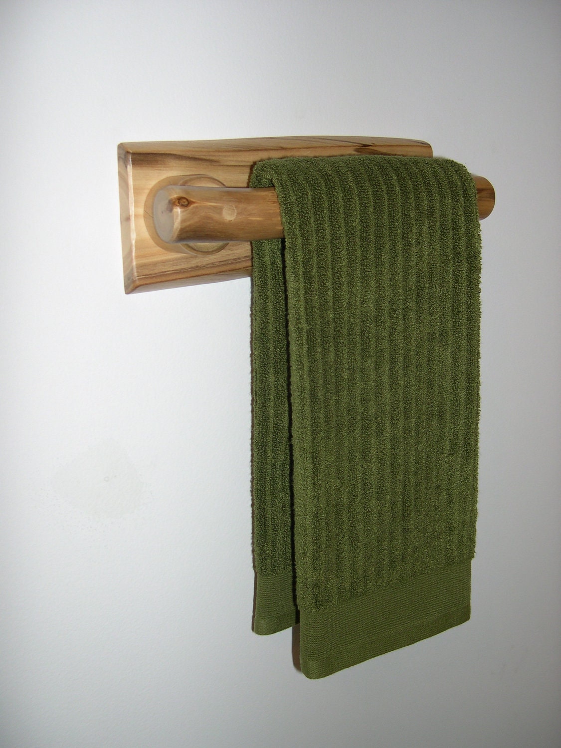 Hand Towel Rack Rustic Log Decor for Bathroom or Kitchen