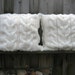 15.5 inch Pillows, Luxury Pillow Covers, Knit Pillow Cases, Set of two Braid and Cable Pillows - Ivory White