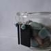 Black Onyx meet Turquoise handmade earrings modern rectangle sterling silver. Made in Maine. OOAK under 25