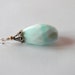 Stunning large Aqua Blue Carribean Peruvian Opal Pendant Large Faceted Teardrop Big Bold Designer Sterling Silver briolette