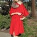 Stunning Vintage 50s Designer LILLI ANN Cherry Red French Wool Coat Jacket Fox Fur Collar