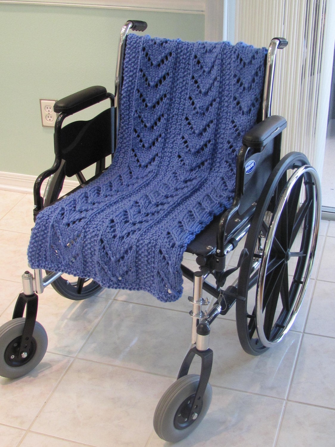 AFGHAN KNIT special needs lap blanket Hand knitted by UptownKnits