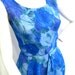 1950's Bright Blue Floral Dress with Bow 25" Waist