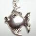 Bookmark Fish Starfish Leather Charm Book Thong Black Silver Handmade Bookmark