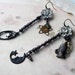 SALE - Chandelier Earrings -- Rhinestones, Nails, Moon and Stars - Rustic Earrings - Asymmetrical Assemblage Earrings