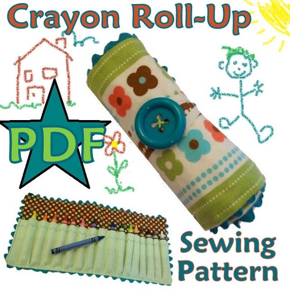 Download Childrens DIY Crayon RollUp PDF Sewing Pattern