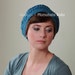 SALE Hemp Crocheted Yoga Beret in Size M, Deep Sea Blue
