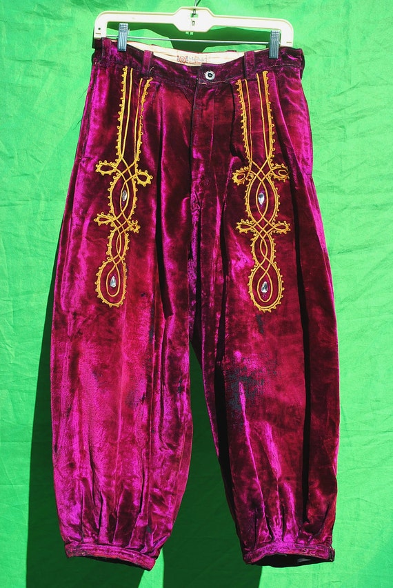 vintage 40's men's HAREM genie pants velvet arabian by thekaliman