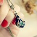 Mariah Aged Brass and Swarovski Necklace - Blue - Indigo - Aqua - Rainbow - Victorian - Nouveau - Summer - Wedding - Bridal