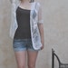 Sheer Vintage Top with Cornelli Ribbon