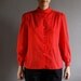 red swiss dot blouse m / l