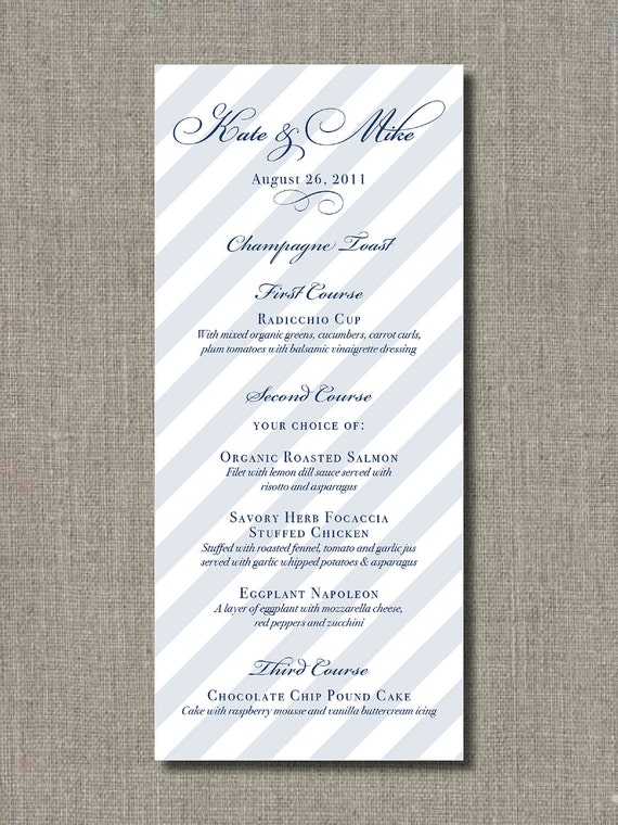 Set of 50 Custom Menus for Weddings, Events, Parties and More - You Choose Your Patterns - AS SEEN ON Celebrations At Home and Modern Mindy Il_570xn