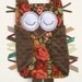 Minky OWL Blankie Roses Flannel Ribbon Tag Baby Blanket with Chocolate Brown Lovey Lovie Baby Gift