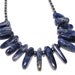 Sodalite Necklace, Denim Blue, Stone Daggers, Hematite Bead, Gemstone Fringe Necklace, Native American, Southwest Necklace