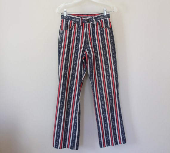 70s Vintage Red White and Blue Levi's Jeans 26 x 28